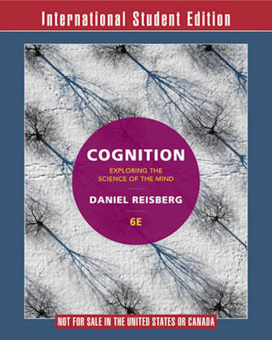 COGNITION EXPLORING THE SCIENCE OF THE MIND 6TH EDITION BY DANIEL REISBERG - TEST BANK