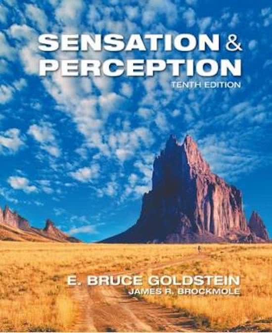 TEST BANK FOR SENSATION AND PERCEPTION 10TH EDITION BY E. BRUCE GOLDSTEIN Chapters 1-15 Complete Guide.